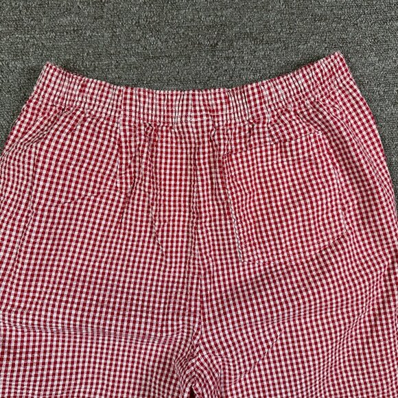 Vintage Red & White Gingham Floral Embroidery Capri Pants Women's Small Petite - Picture 7 of 7